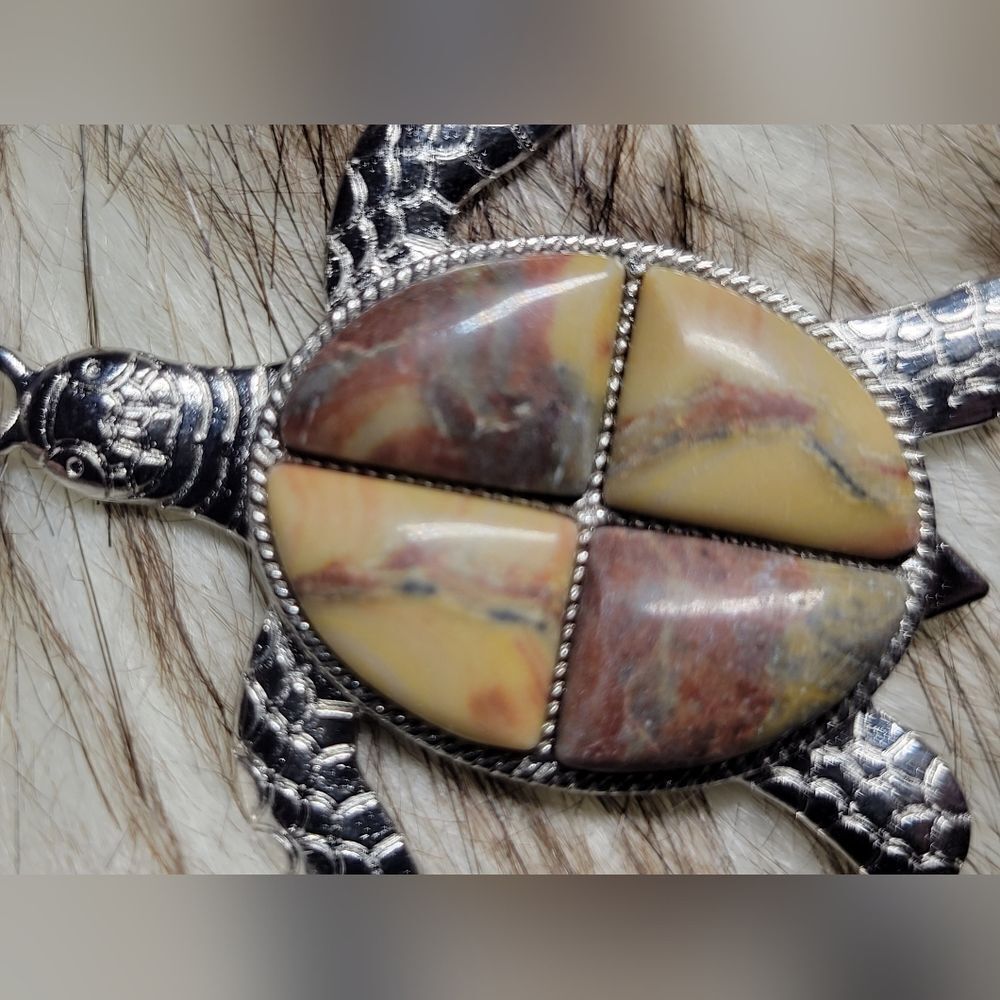 Rainbow Picasso Stone Turtle - Picture 8 of 8